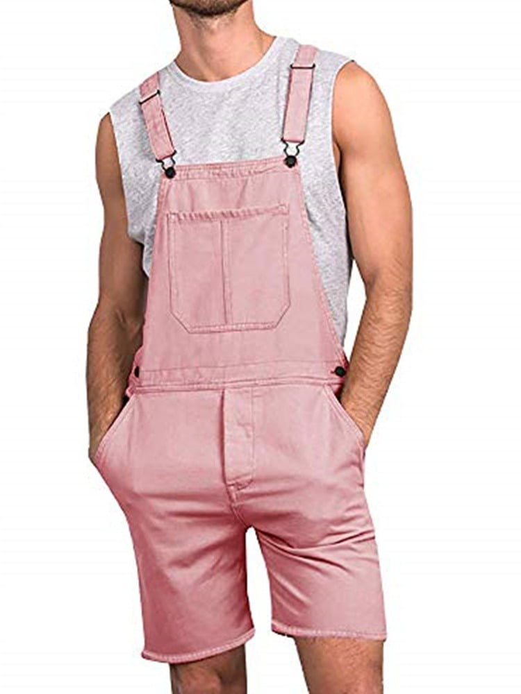 pink overall shorts