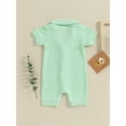 thumbnail image 4 of Suealasg Baby Boys Girls Summer One Piece Jumpsuits Clothes 3M 6M 12M 18M Infant Short Sleeve Lapel Collar Buttons Romper Newborn Bodysuit Pajamas, 4 of 8