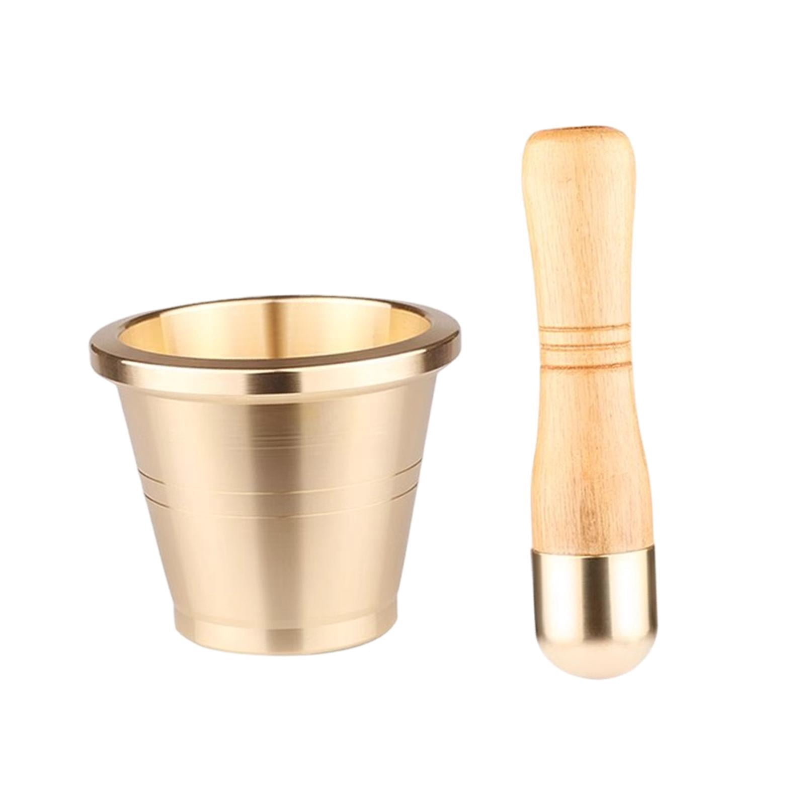 Fiocias Brass Grinder Set Garlic Crusher Versatile Easy to Clean Salt Pepper Mills Spice Small