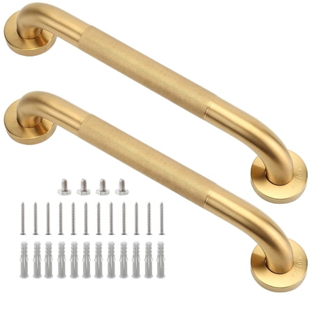 Shower Grab Bar 2 Pack 16 Inch Bathroom 1.25" Diameter 304 Stainless Steel Anti-slip Bars For Bathtubs And Showers Handicap Seniors