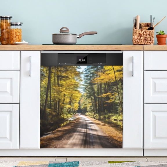 Forest and Path Dishwasher Magnet Cover Magnetic Fridge Door Cover Home Kitchen Decor 23"x 26"