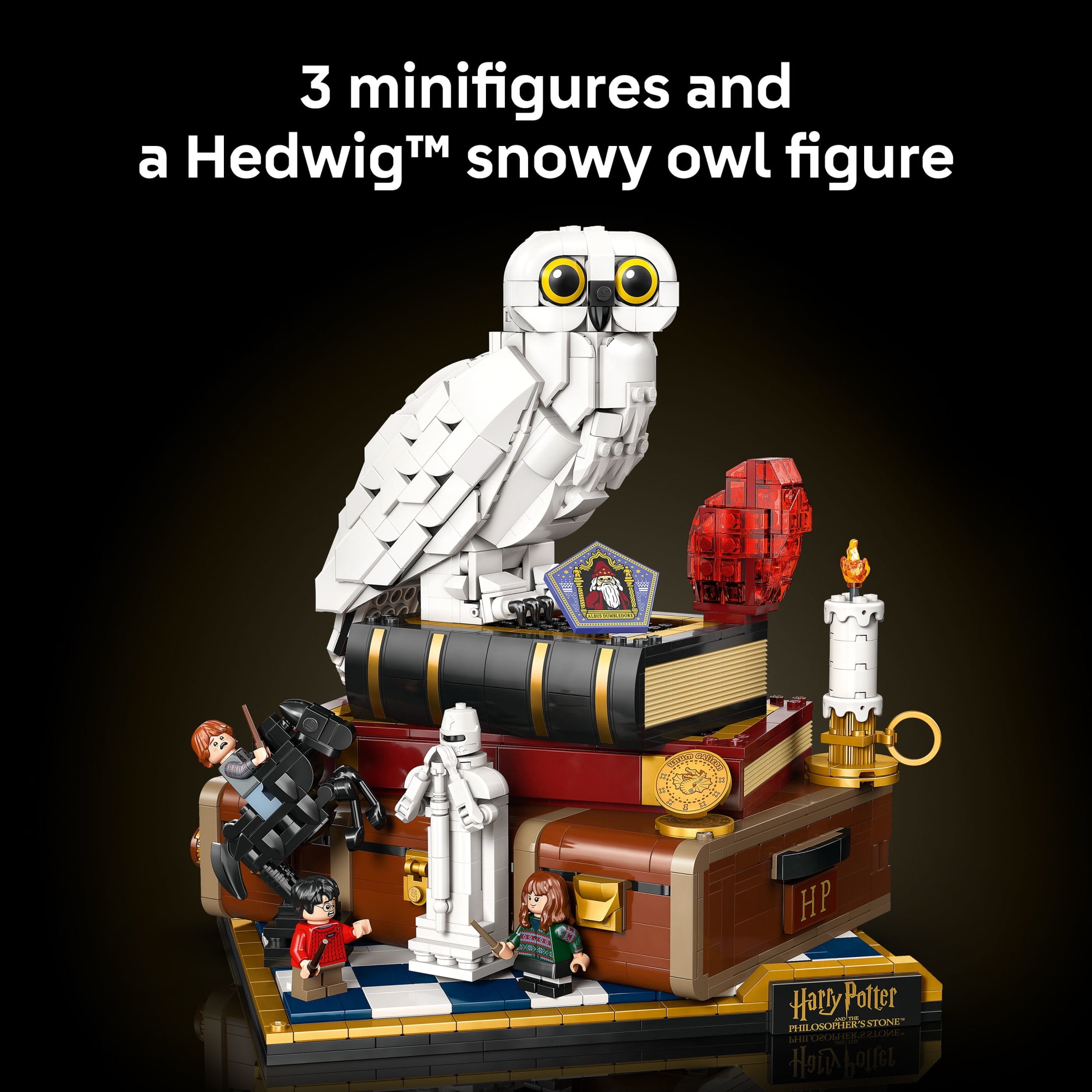 LEGO Harry Potter Sorcerer’s Stone – Collectors’ Edition Building Set for Adults - DIY Craft Kit for Women & Men, Ages 18+ - Buildable Hedwig & 3 Minifigures - Gift Idea for Birthdays - 76466