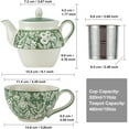thumbnail image 5 of Taimei Teatime Tea Set for Aduts, Green Ceramic Tea for One Set, 15 OZ Teapot with Infuser and Cup Set for Loose Leaf Tea, 5 of 5