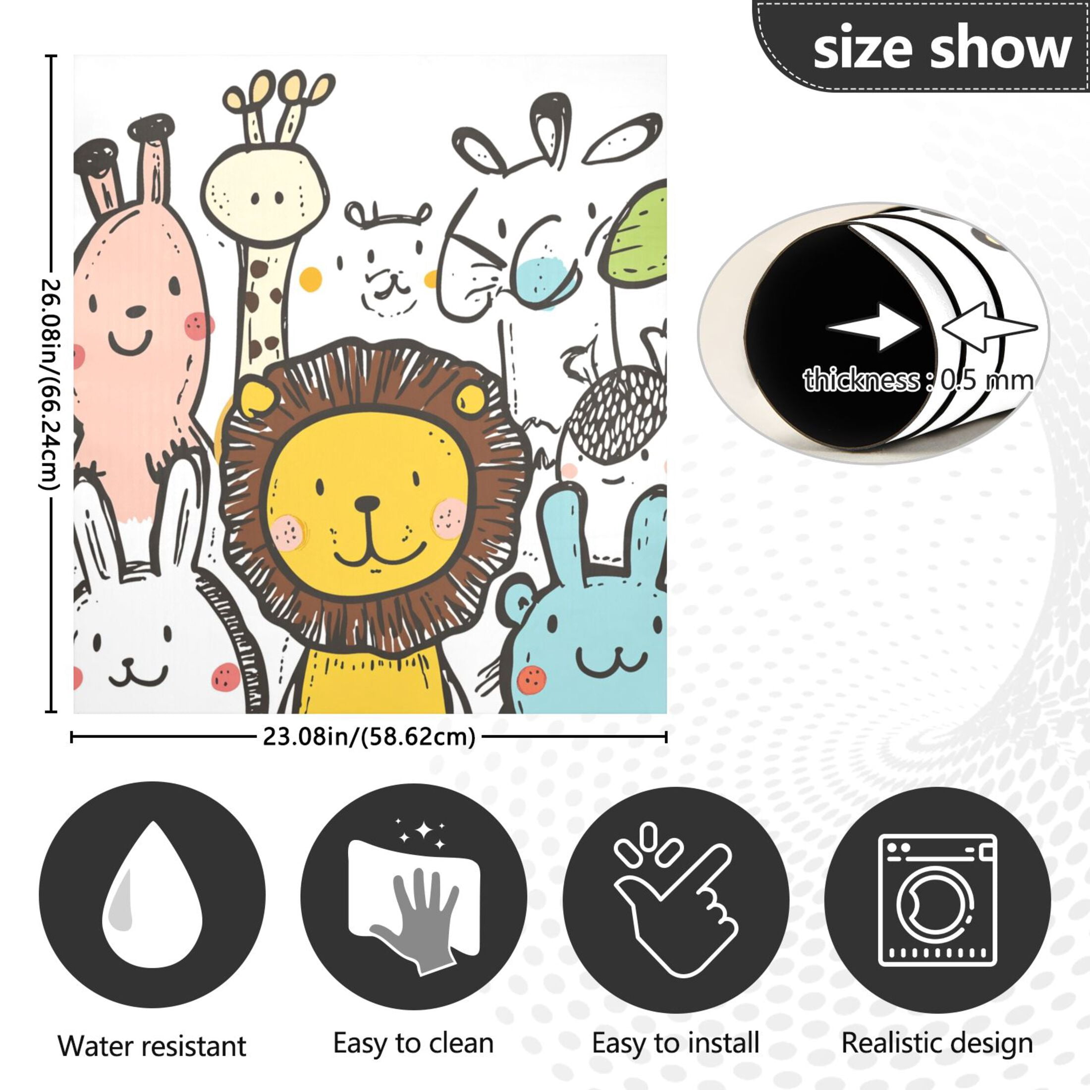 Dishwasher Magnetic Sticker 23x26 Inch Refrigerator Magnetic Sticker Washing Machine Magnetic Sticker Kitchen Panel Magnetic Sticker Home Decor Super Cute Little Lion