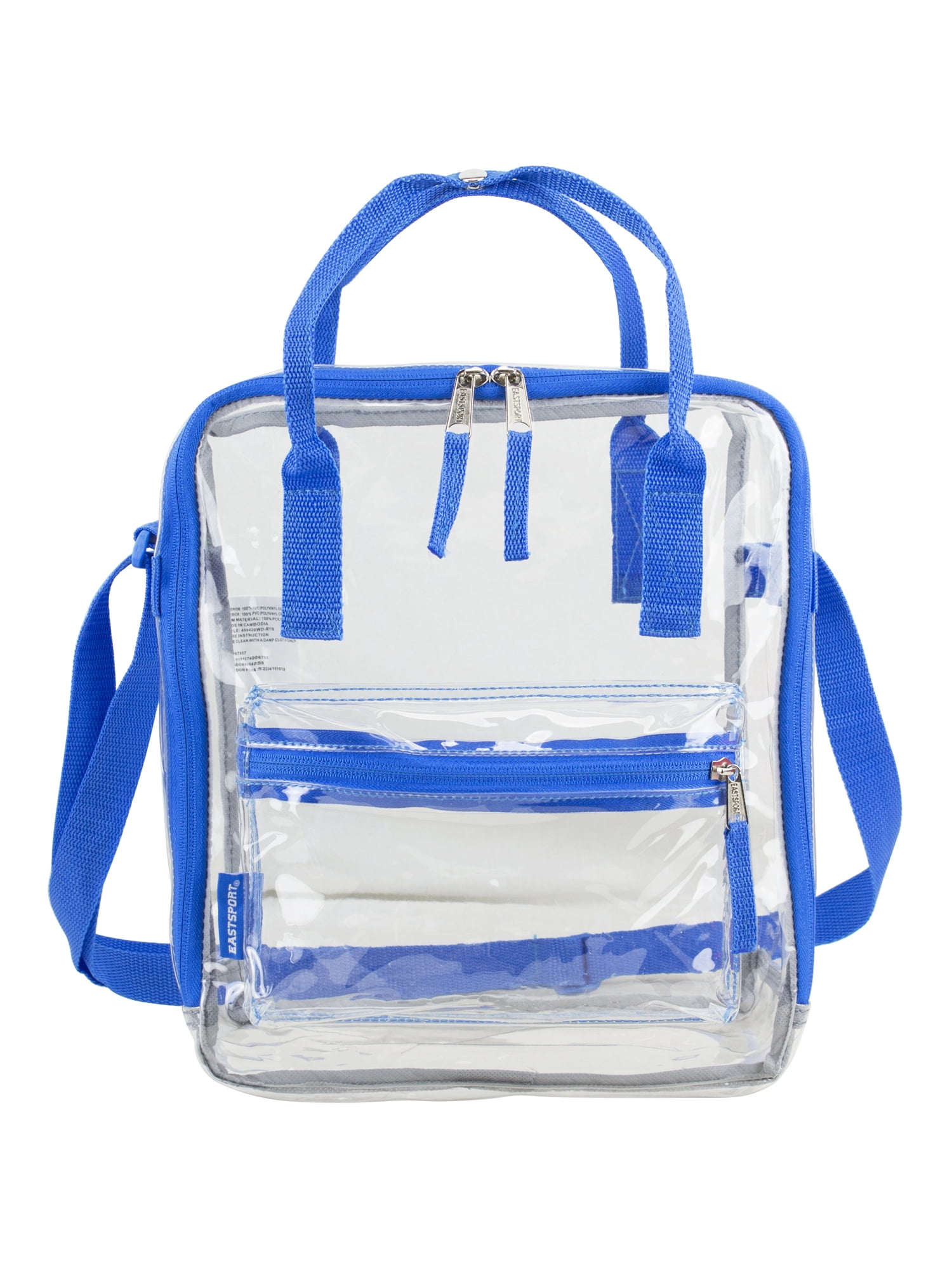 Eastsport Unisex Stadium Approved Clear Handbag Tote Crossbody, Royal Blue