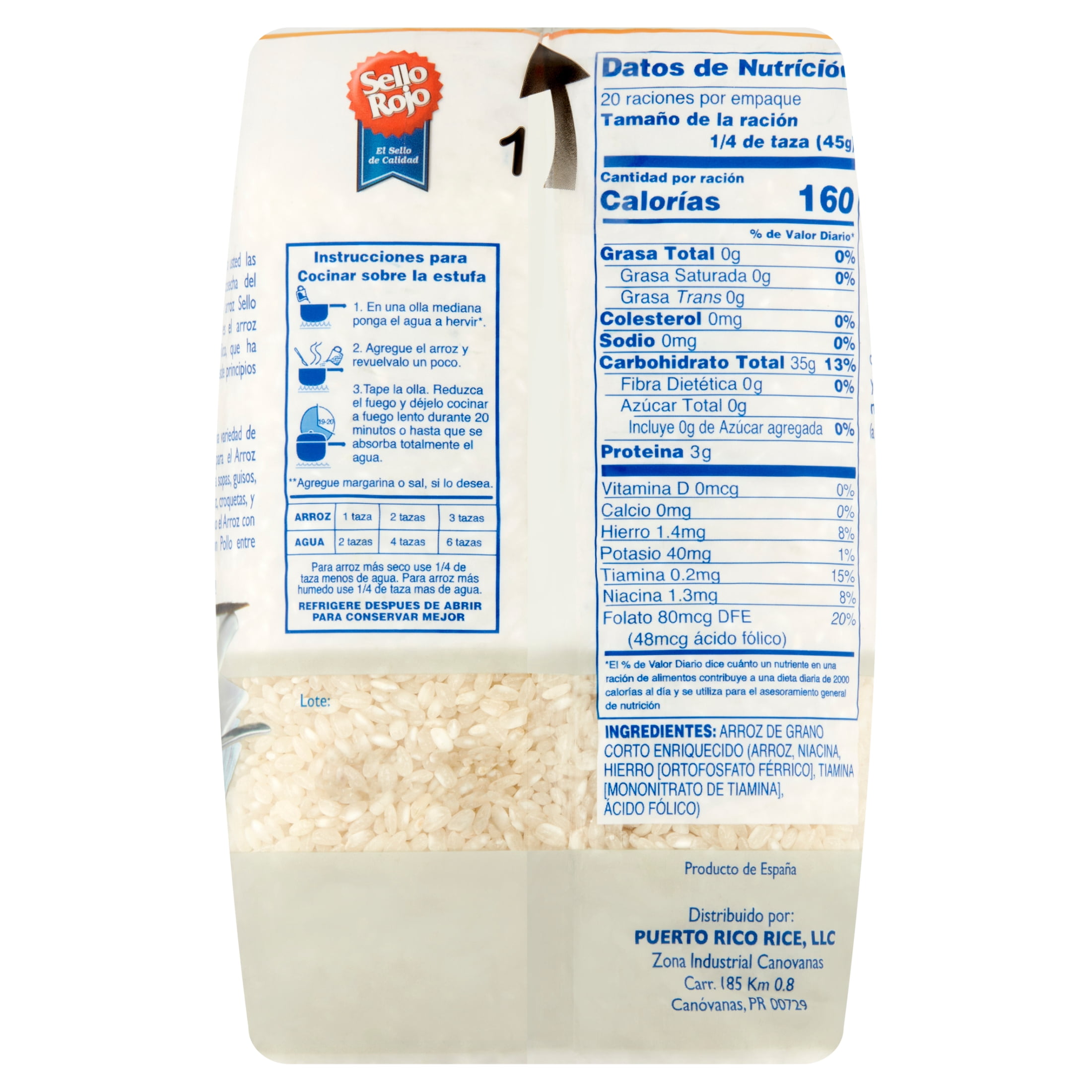 Sello Rojo Rice Arroz Corto 2 lbs