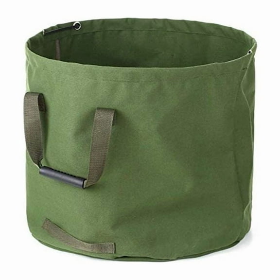 Waste Bag 125L Heavy Duty Garden Bag with Handles, Green Leaf Collection Bag with Military Canvas (H45.7 cm, D55.8 cm)