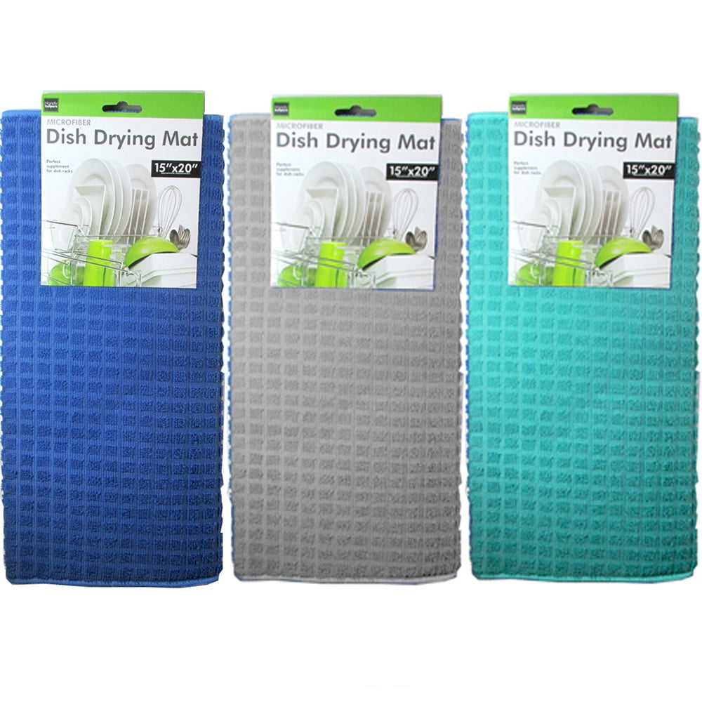 1 Dish Drying Mat Towel 15x20 Microfiber Absorbent Kitchen Home Dishes  Drainer