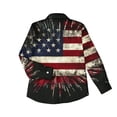 thumbnail image 5 of Womens Fourth of July Shirt Long Sleeve Button Down Tops 250th Anniversary USA Flag Shirt Dressy Work Blouse Independence Day Outfits, 5 of 5