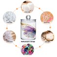 thumbnail image 4 of WOBOGO Pastel Butterfly Transparent Plastic Jar 4pcs Cotton Swabs Balls Pads Floss Stick Dispenser Bathroom Vanity Storage Organizer, 4 of 7