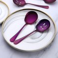thumbnail image 3 of Meisha Serving Spoons Set, 3 Serving Spoons and 3 Slotted Serving Spoons, Purple Stainless Steel Serving Utensils for Buffet Can Banquet Cooking Kitchen - Mirror Polished, 3 of 8