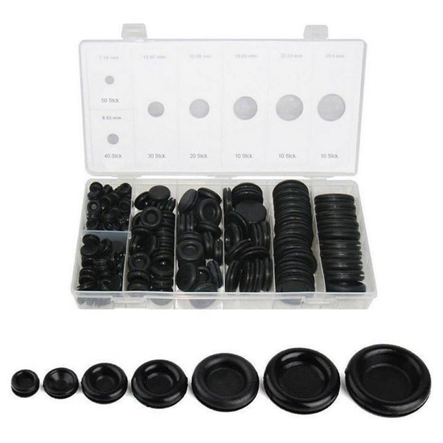 170 piece rubber cable ring firewall hole plug set, wire gasket, car SUV set-