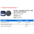 thumbnail image 2 of Oil Filter - Compatible with 1999 - 2006 Audi A4 Quattro Cabriolet 2000 2001 2002 2003 2004 2005, 2 of 2