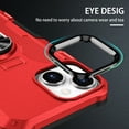 thumbnail image 6 of Feishell Case for Apple iPhone 15,Shockproof Anti-Fingerprint Hybrid Armor Cover with 360° Rotation Finger Ring Holder Kickstand Magnetic Car Mount Rugged Protective Phone Case,Red, 6 of 10