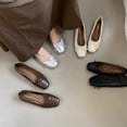 thumbnail image 2 of Women Retro Gentle Bowknot Flat Shoes Korean Fashion Elegant Red Square Toe Stiletto Pumps Autumn Dress Loafer Casual Shoes, 2 of 5