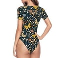 thumbnail image 4 of Naloa Flowers Butterfly Women's Short-Sleeved Onesie, One-Piece Swimsuit for Parties, dates, clubs - Medium, 4 of 9