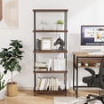 thumbnail image 2 of Gymax 2PCS 5-Tier Multipurpose Display Rack Freestanding Bookshelf w/ Metal Frame Walnut, 2 of 10