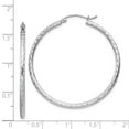 thumbnail image 3 of White Sterling Silver Earring Hoop Women'S Diamond-Cut 43 mm 40, 3 of 3