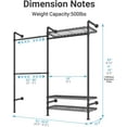 thumbnail image 4 of Timate F2 Industrial Pipe Clothes Rack Wall Mounted Clothing Rack for Hanging Clothes,Expandable Garment Racks Heavy Duty Wardrobe Closet Organizer and Storage, Black Adjustable Industrial Closet Kit, 4 of 9