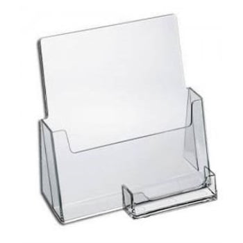 Source One 8 Pocket 4 Tier Clear Acrylic Brochure Holder Organizer Counter Top or Wall Mount 4 Pack 