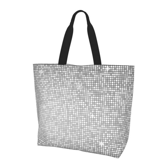 Yiaed Silver Mosaic Print Handbag for Women Tote Purse Shoulder Bag Large Fashion Hobo Purse Handbag Shopping Tote