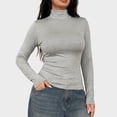 thumbnail image 4 of jjayotai Women's Turtleneck Long Sleeve Shirts Slim Fit Tops | Soft Layering Undershirt Casual Basic Tee Fall Winter Tops, Lightweight Base Layer, 4 of 6