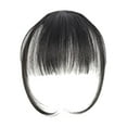 thumbnail image 3 of FSTDelivery Hair Clip in Bangs Wispy Human Hair Bangs Hairpieces for Women, Fringe Neat Faker Bangs with Temples Hairpieces for Party and Daily Wear, Black Hair Extension, 3 of 7