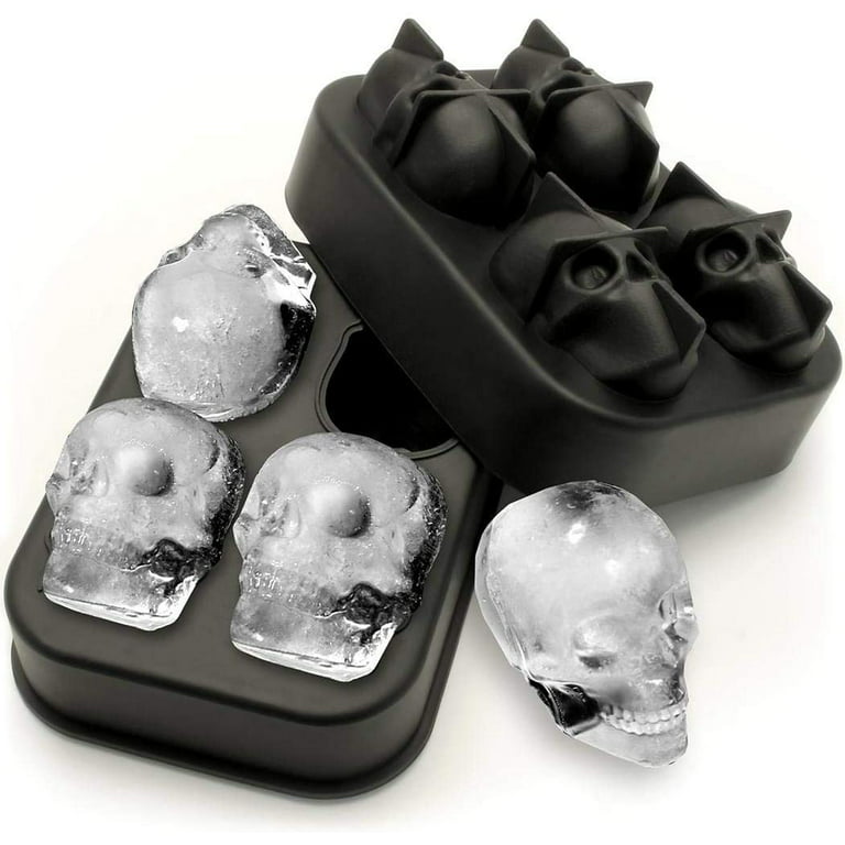 Extra Large 3D Skull Ice Cube Mold Silicone Ice Molds for Whiskey Skull Ice  Cube Trays with Funnel for Big Mouth Cup Skull Ice Maker with Resin