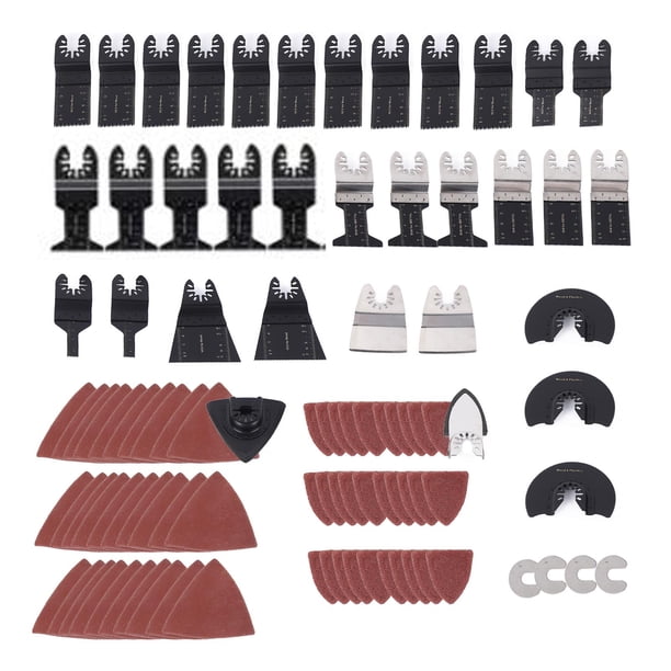 Kits de Hojas de herramientas múltiples NikouMX Sierra oscilante 98 piezas Acero con alto contenido de carbono