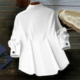 thumbnail image 5 of UVEASISHA Casual Business Tops for Women Long Sleeve Lapel Button Down Shirts Regular Fit Office Work Blouse White XL, 5 of 7