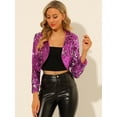 thumbnail image 3 of INSPIRE CHIC Veste Courte Décontractée à Paillettes Manches Longues Ouverte devant pour Femmes, 3 of 6
