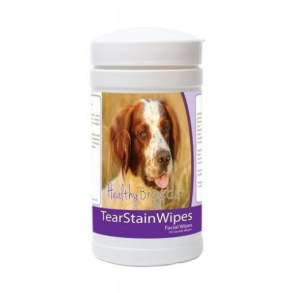 Healthy Breeds 840235175131 Irish Red & White Setter Tear Stain Wipes - 70 Count