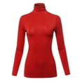 thumbnail image 2 of SSOULM Women's Slim Lightweight Long Sleeve Pullover Turtleneck Shirt Top With Plus Size, 2 of 5