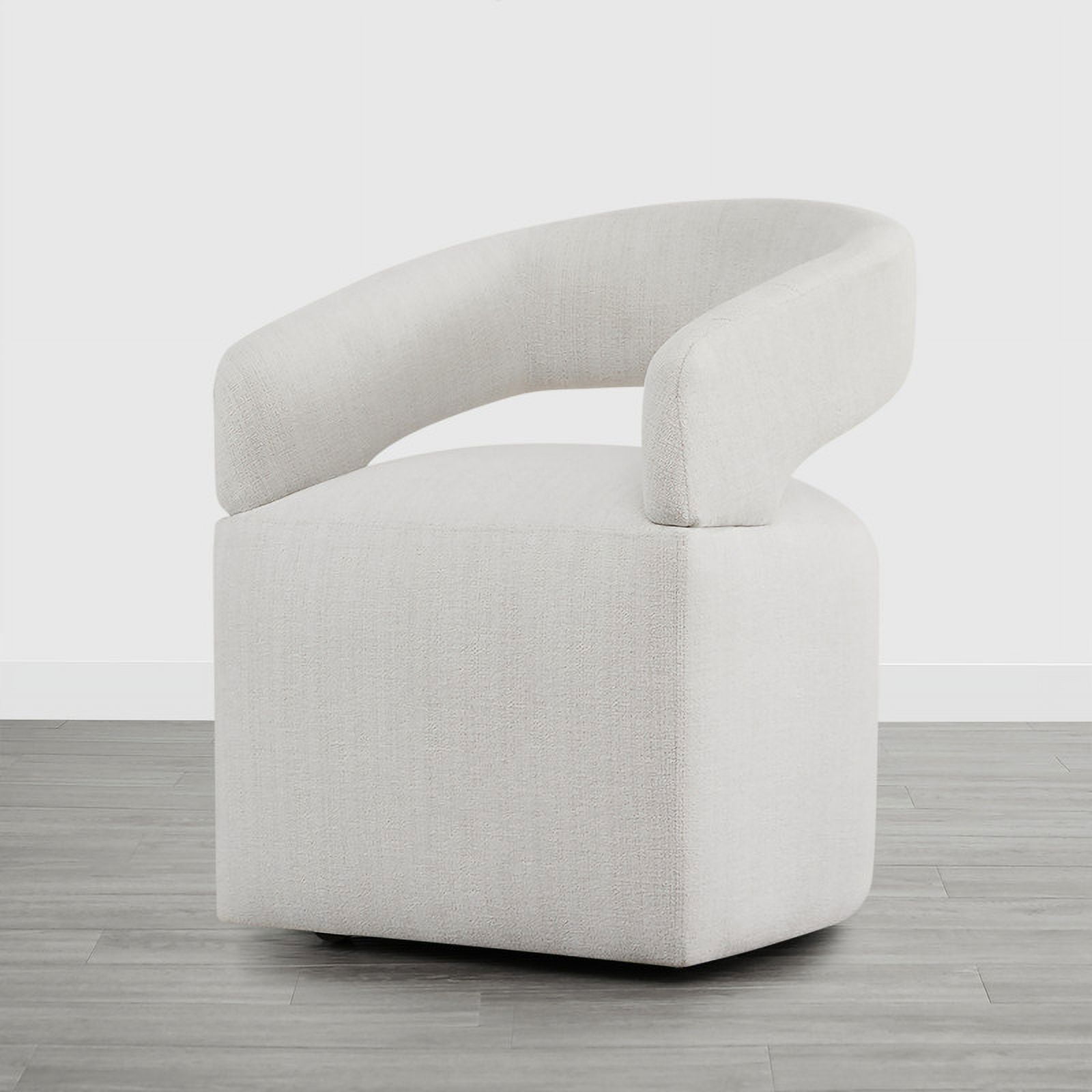 CHITA Modern Mobile Dining Chair with Casters & Open Back