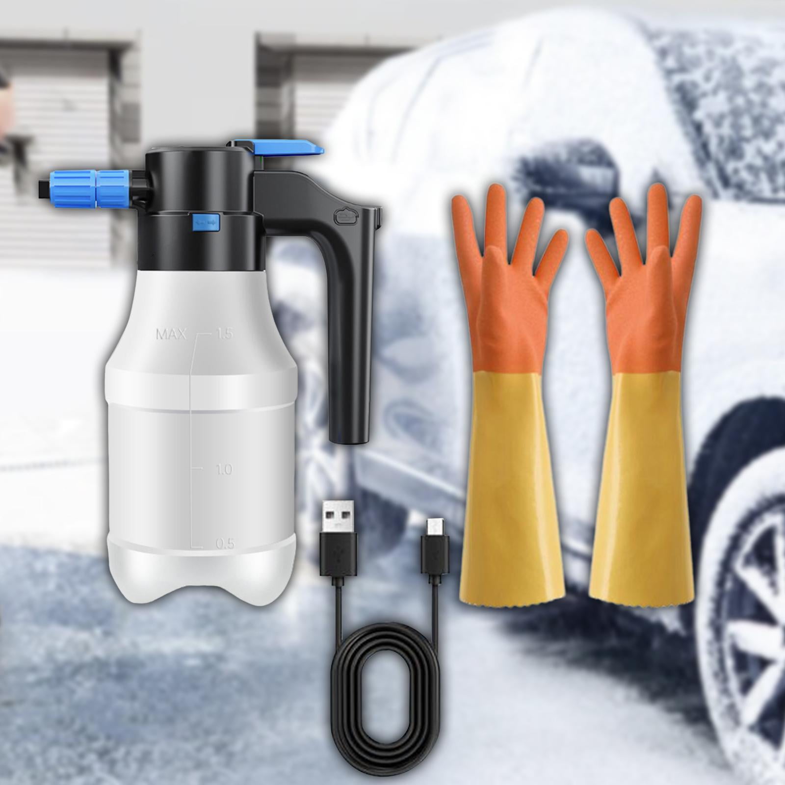 Miulika 1.5L Electric Foam Sprayer Electric Pressure Washer Pressure Foam Sprayer Multifunctional Home Cleaning Car Detailing Washing With Long Glove