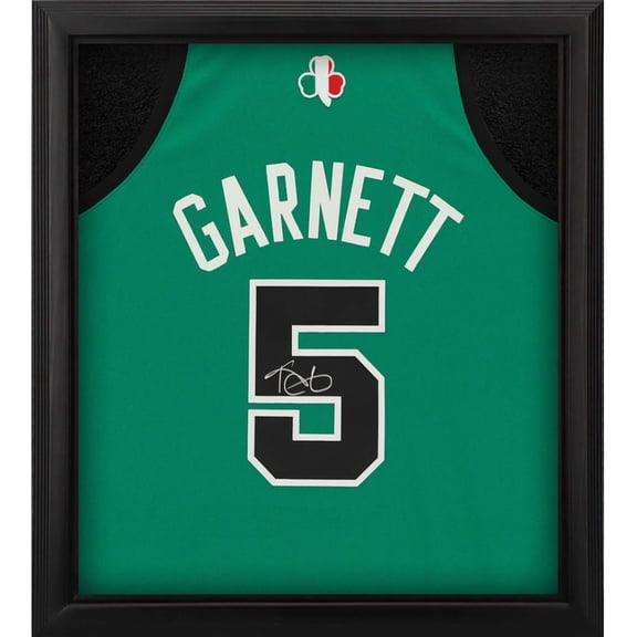 Collectible Kevin Garnett Kelly Green Boston Celtics Autographed Framed Mitchell & Ness 10/6/07 Italy Authentic Jersey Shadowbox