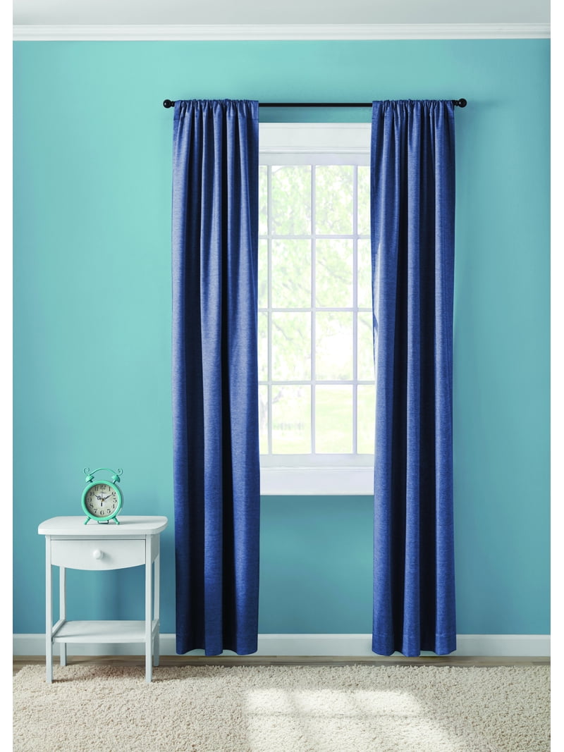 Your Zone Blackout Curtain Panel Pair, Set of 2, Chambray Blue, 38