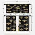 thumbnail image 5 of Honey Bee Kitchen Curtains Golden Black Window Curtains Valance and Tier Set 36 Inch, Summer Rod Pocket Short Tier Curtain for Bedroom Living Room, Modern Small Cafe Kitchen Decor, 5 of 6