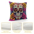 thumbnail image 4 of JEUXUS Skull and Roses High-Quality Short Plush Pillowcase White, 4 of 5