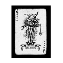 Canvas Wall Art - Tom Quartermaine 'Black and White Joker Playing Card' Wall Art for Living Room, Bedroom, or Office DÃ©cor by Trademark Fine Art - 24 x 32 Inches