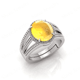 thumbnail image 3 of Shree Jewelrs Original Certified Natural Yellow Sapphire (Pukhraj) Ring - 11.00 Carat Certified Handcrafted Ring Jupiter Ring, PANCHDHATU Silver Plated Ring for Men and Women, 3 of 5