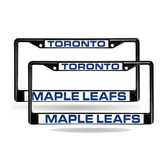 Toronto Hockey Maple Leafs Black Metal (Set of 2) Laser Cut License Plate Frames
