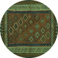 thumbnail image 1 of Ahgly Company Indoor Round Oriental Turquoise Blue Traditional Area Rugs, 6' Round, 1 of 4