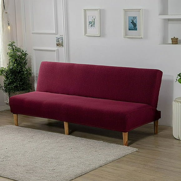 CHOK 2024 Sofa Cover Folding Sofa Bed Cover Solid Color Futon Armless Slipcover Polyester Elastic Fabric All Inclusive Cover
