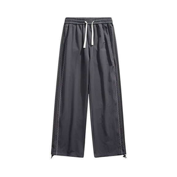 Busydd Men's Casual Pants Open Bottom Straight Leg Sweatpants Elastic Waist Drawstring Sweat Pants for Mens Workout Jogging Pants Plus Size Sweatpants with Pockets L-5XL