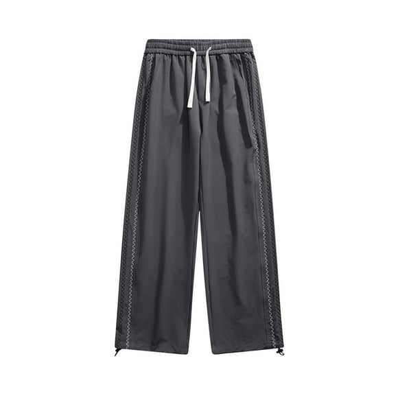 Pisexur Men's Casual Pants 2024 Open Bottom Straight Leg Sweatpants Elastic Waist Drawstring Sweat Pants for Mens Workout Jogging Pants Plus Size Sweatpants with Pockets L-5XL