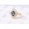 thumbnail image 3 of 14k London Blue Topaz Ring,Solid Gold Cluster,Solitaire Diamond Anniversary Gift, 3 of 8
