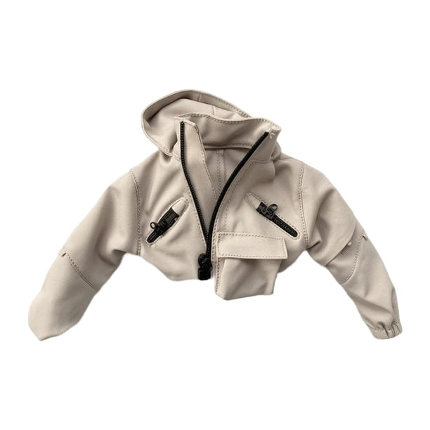 Chaqueta a escala 1/6 Chaqueta a escala 1/6 11cm Ropa en miniatura Abrigo con sombrero para 12 pulgadas Gris