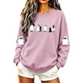 thumbnail image 7 of Jsaierl Halloween Sweatshirts for Women Spooky Ghost Graphic Pullovers Soft Holiday Crewneck Long Sleeve Sweater Tops Halloween Costumes, Sizes S-2XL, 7 of 7