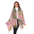thumbnail image 3 of FORMRS Womens Scarf Winter Soft Long Big Warm Shawls Wrap Tassel Scarves, Pink Christmas House, 3 of 9